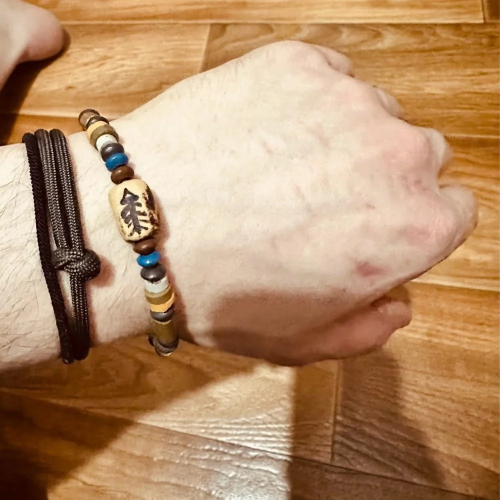 Fish Bone Beads Men Women Bracelet